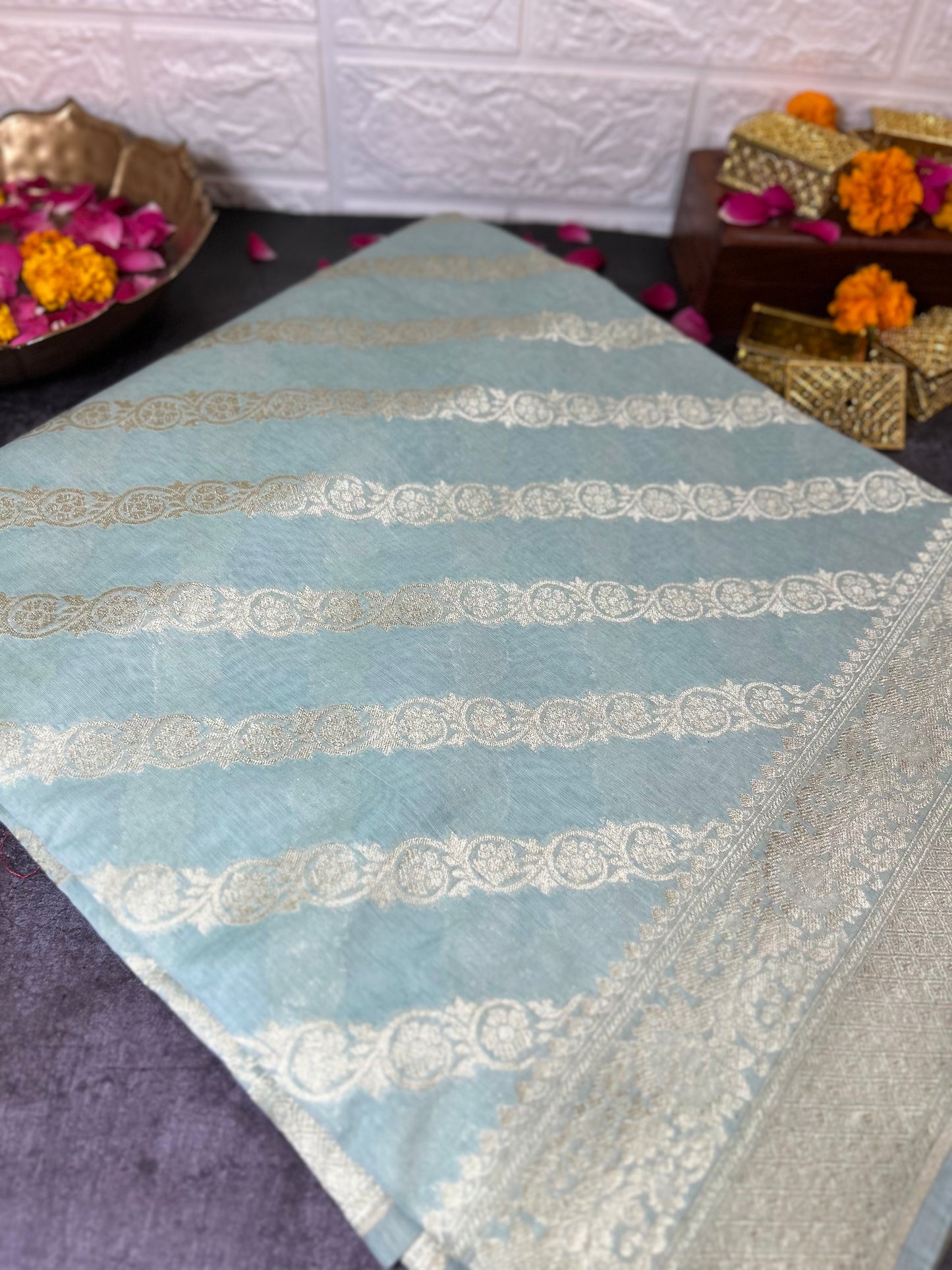 Banarasi Munga Muslin Saree