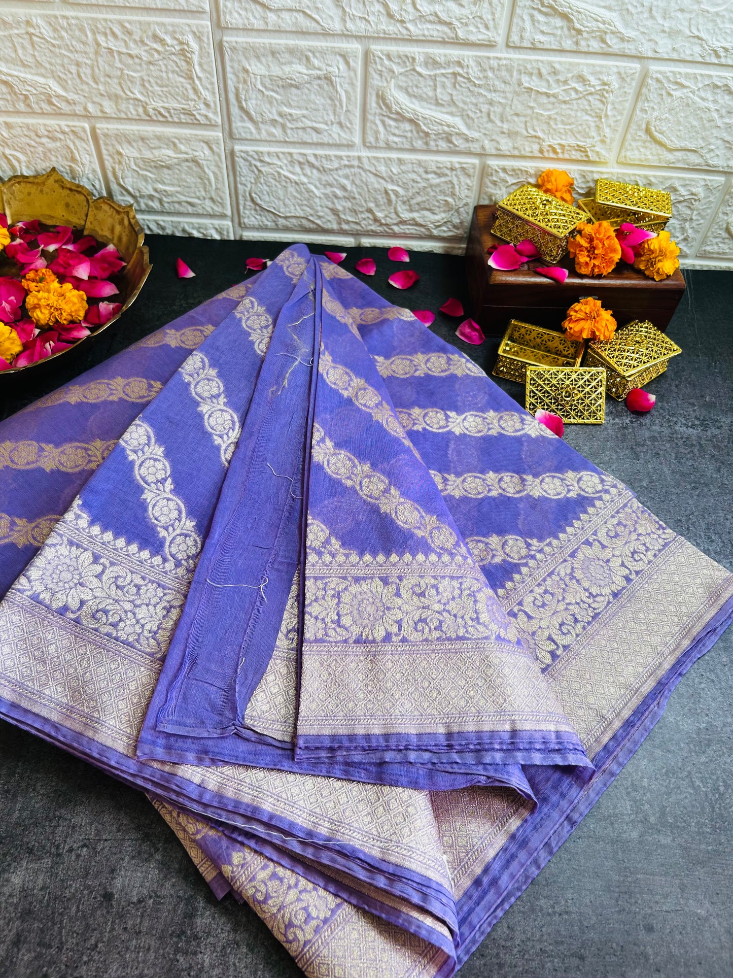 Banarasi Munga Muslin Saree