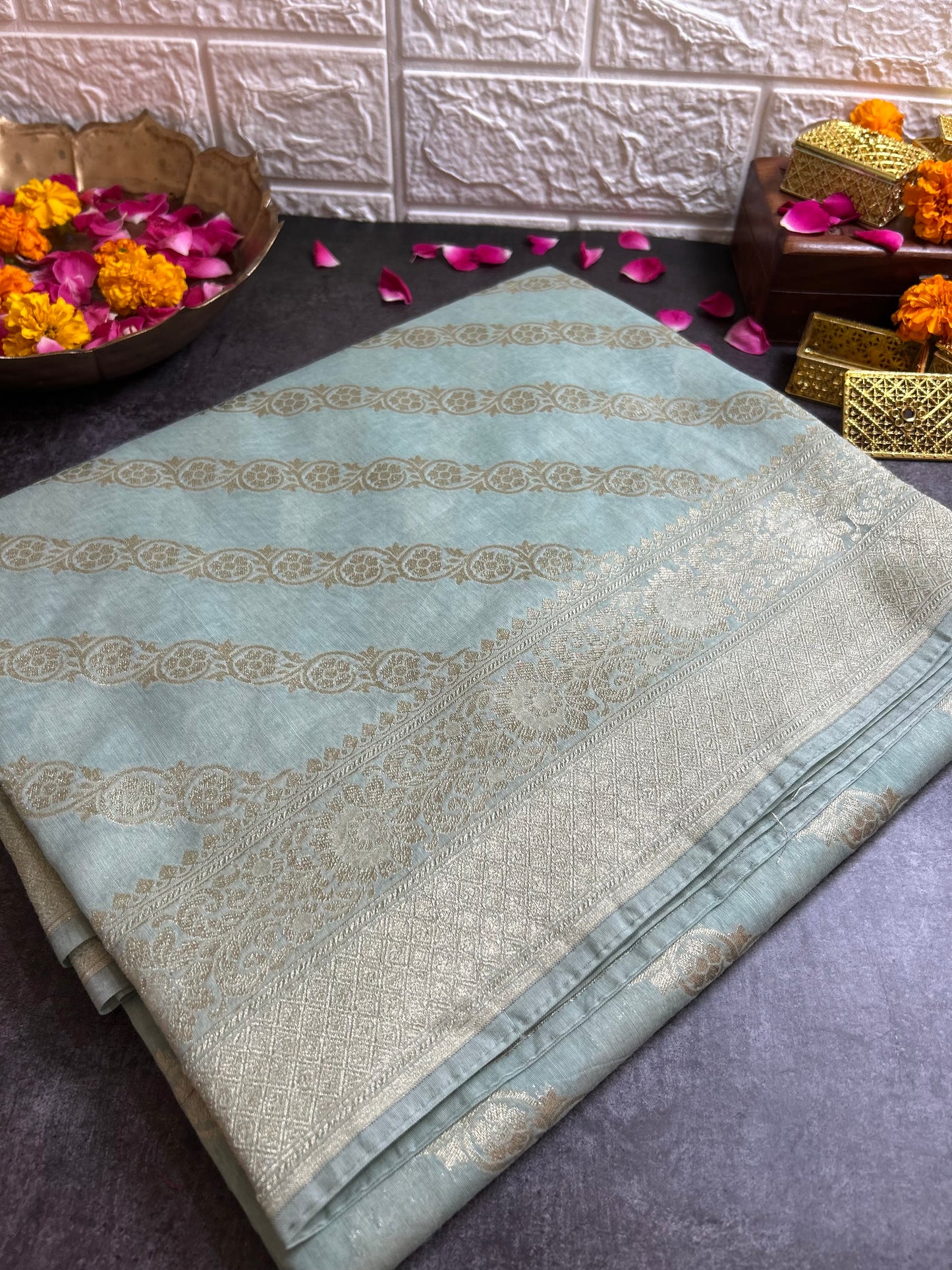 Banarasi Munga Muslin Saree