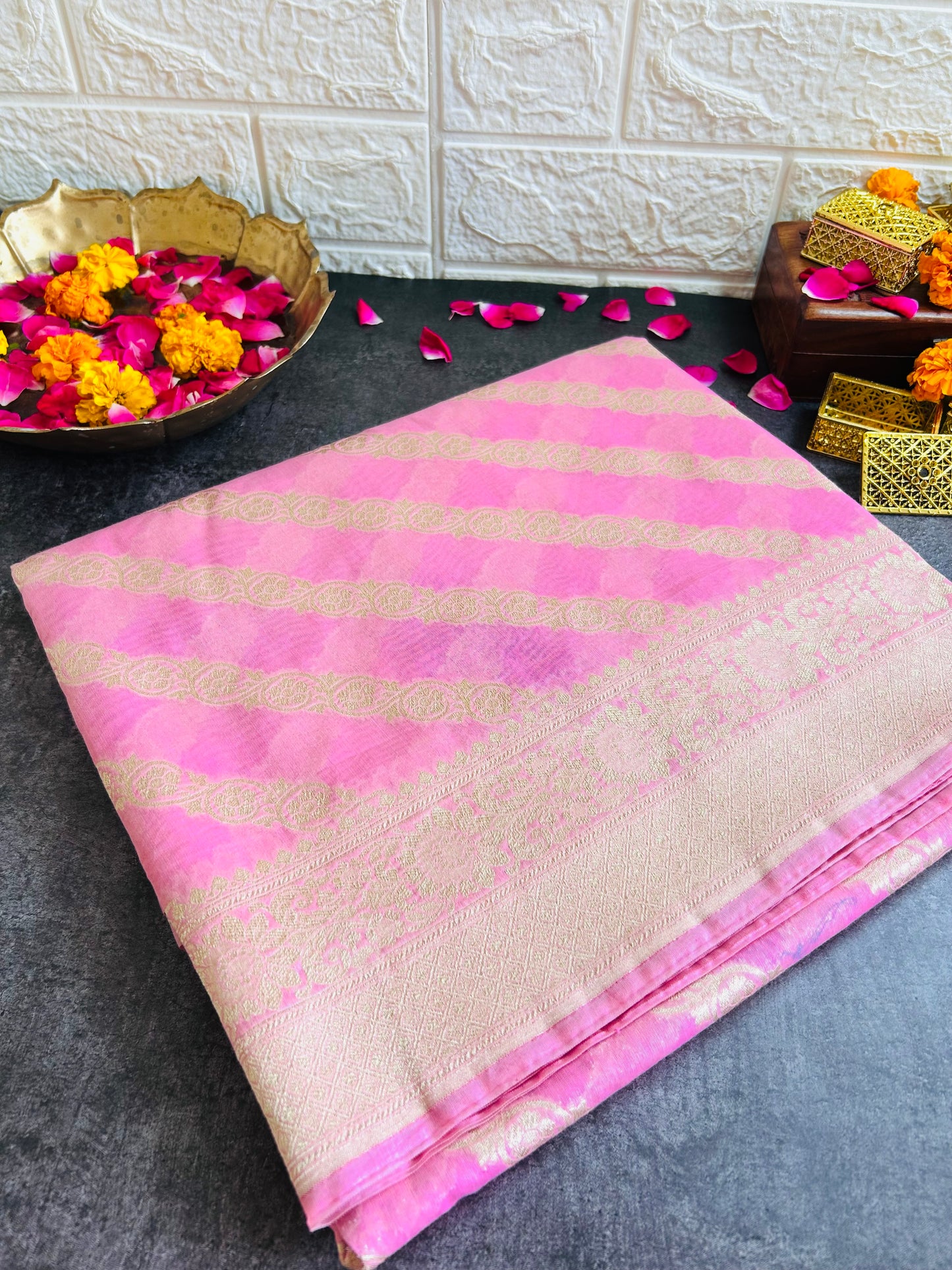 Banarasi Munga Muslin Saree