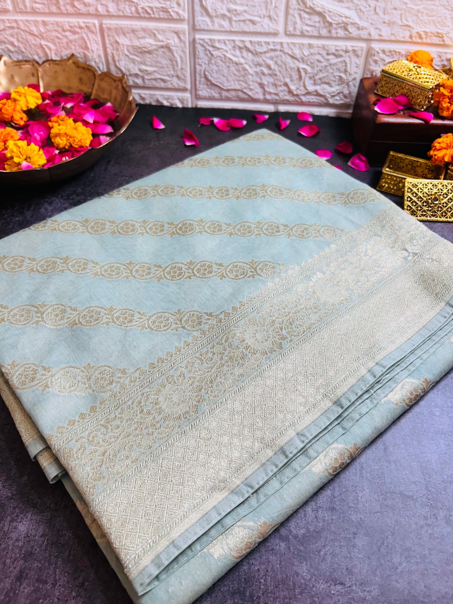 Banarasi Munga Muslin Saree