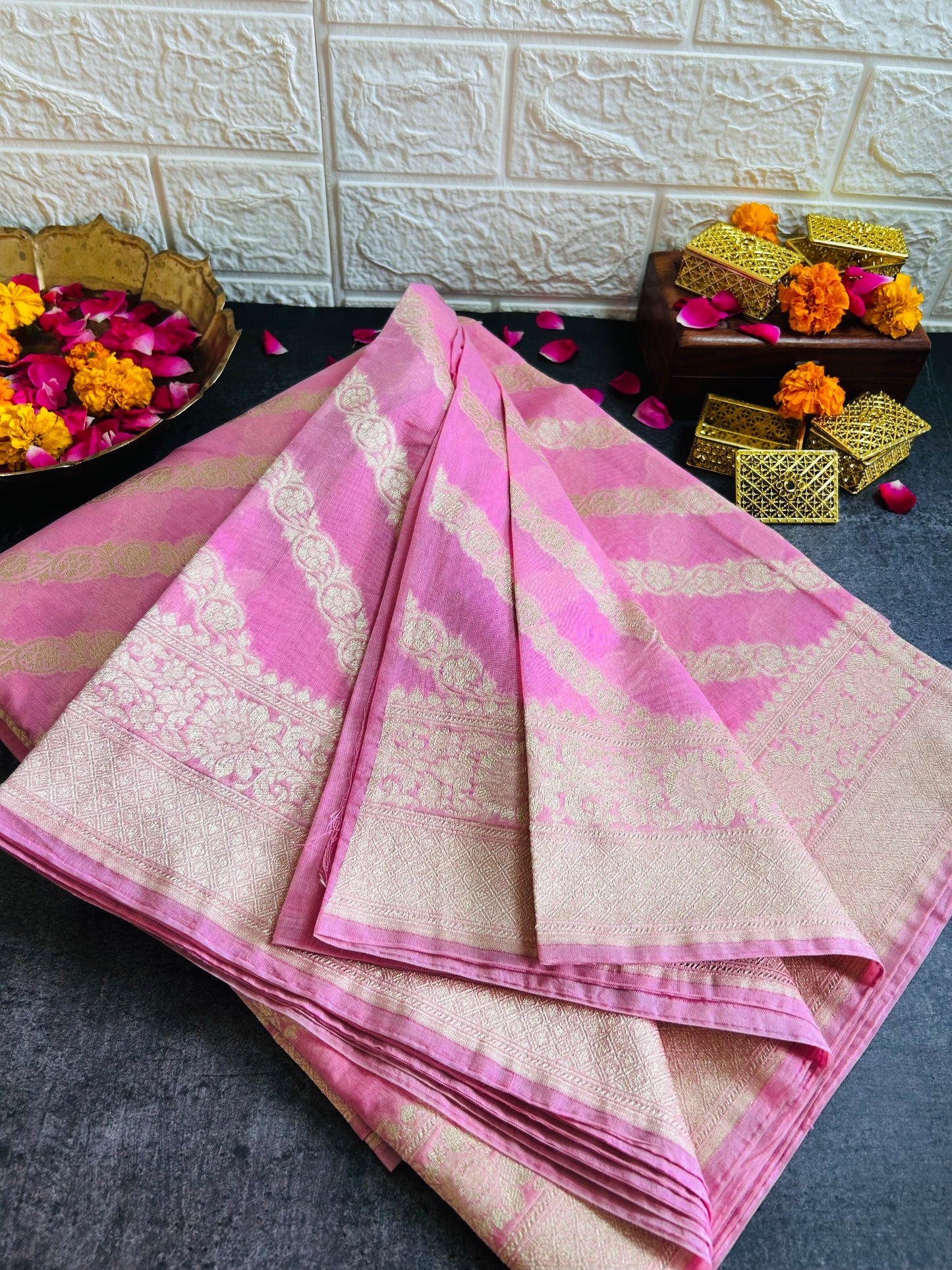 Banarasi Munga Muslin Saree