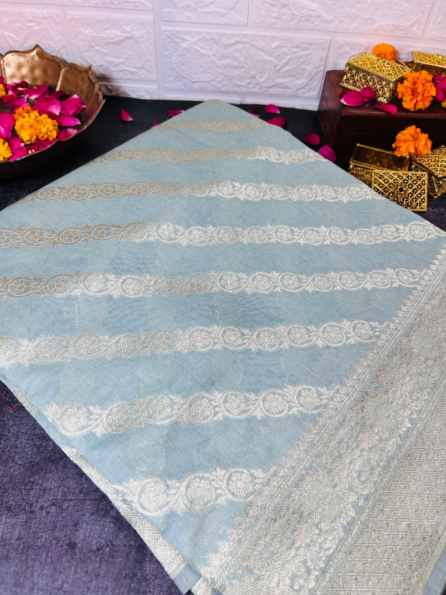 Banarasi Munga Muslin Saree
