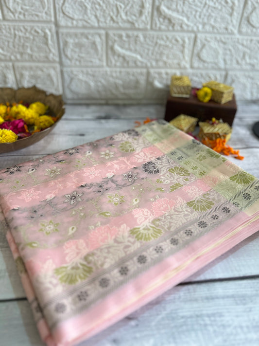 Banarasi Silk Blend Pashmina design Saree