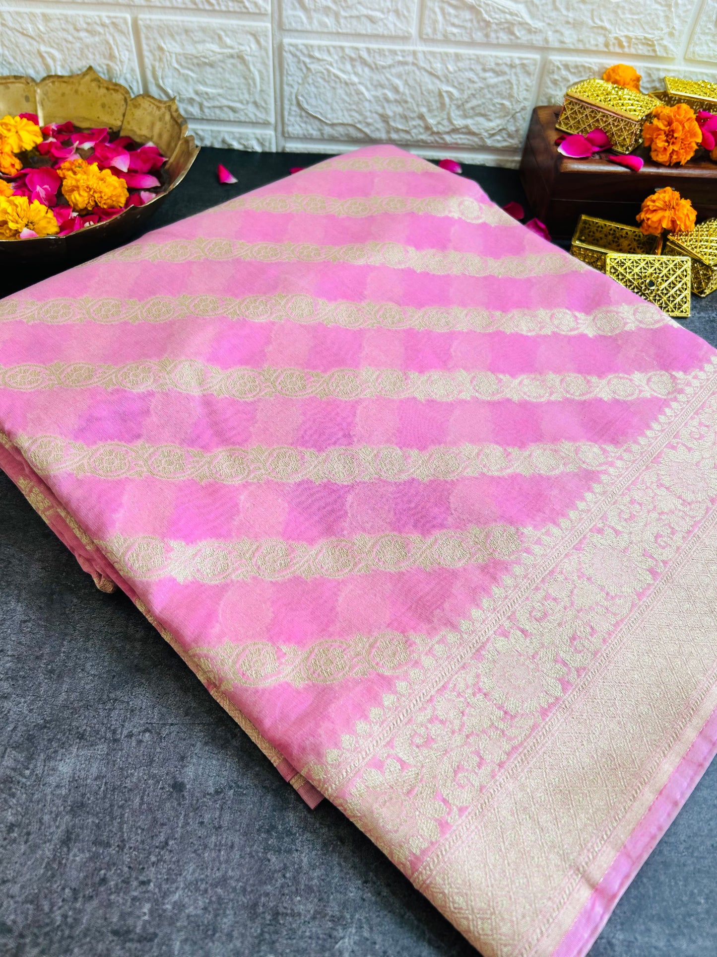 Banarasi Munga Muslin Saree