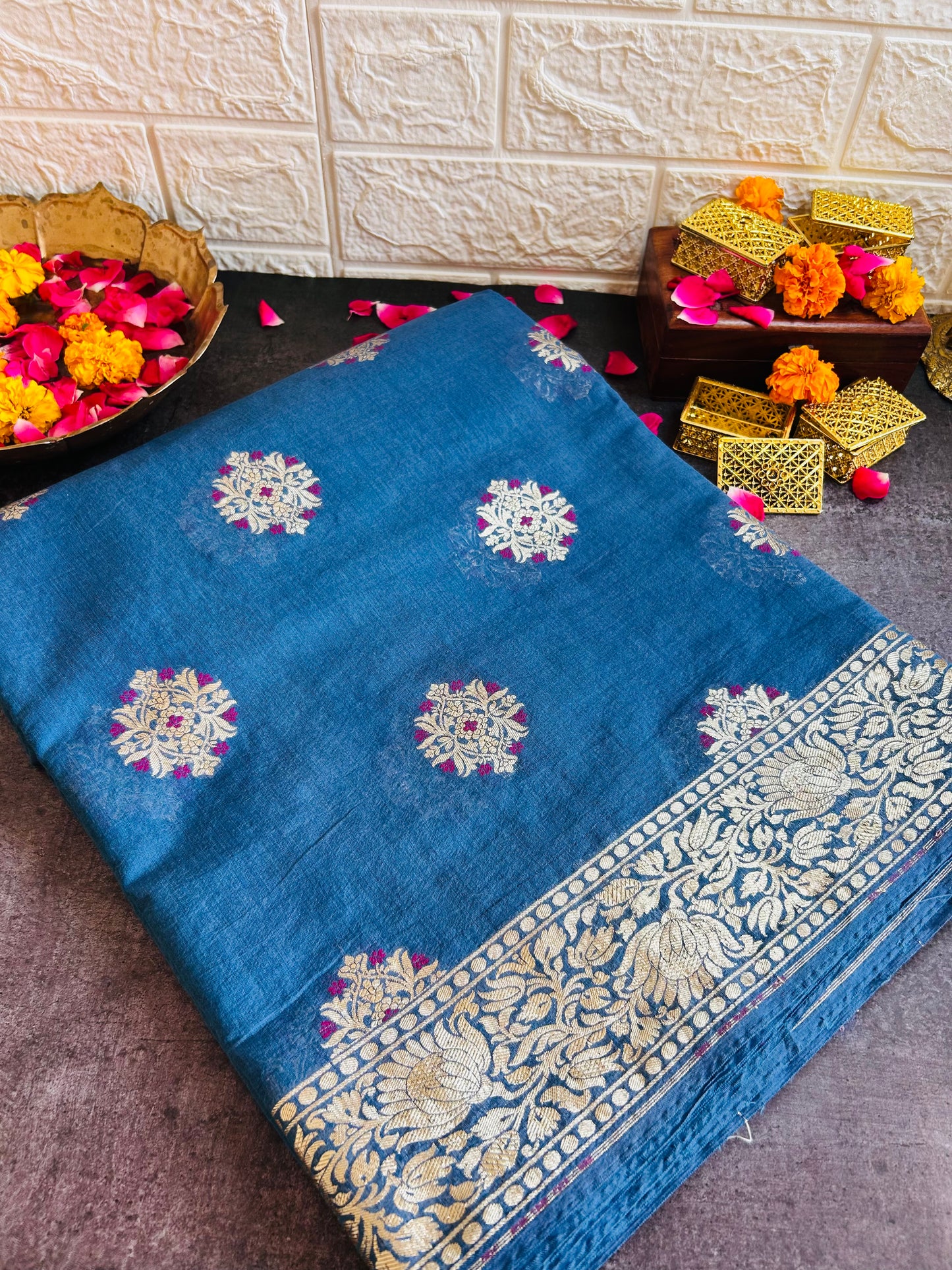 Banarasi Munga Muslin Saree