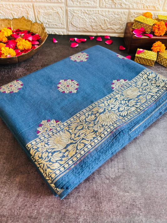 Banarasi Munga Muslin Saree