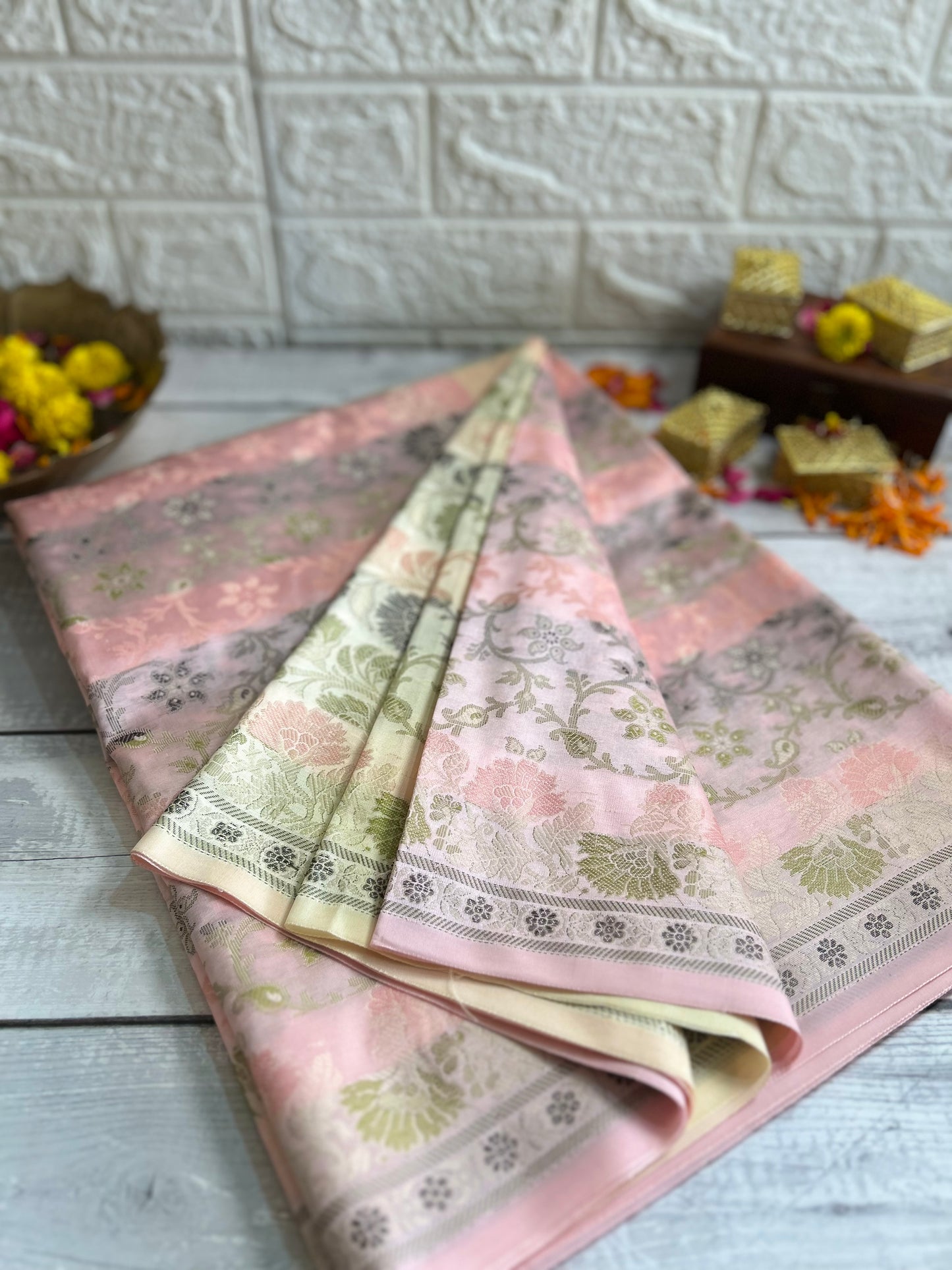 Banarasi Silk Blend Pashmina design Saree