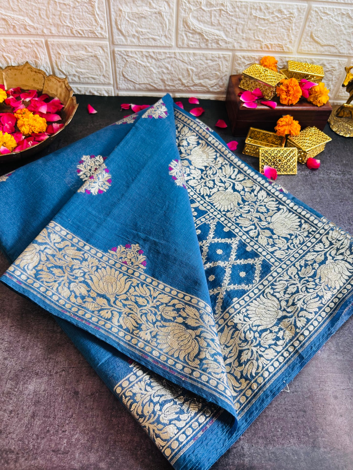 Banarasi Munga Muslin Saree