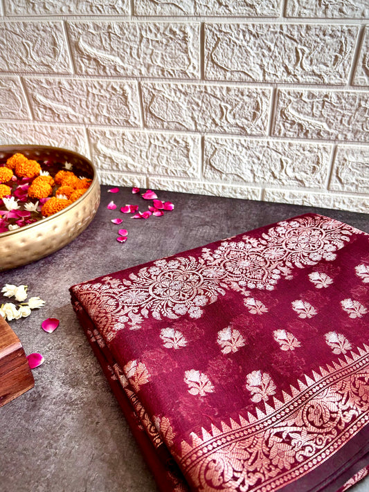 Banarasi Masras Cotton Saree