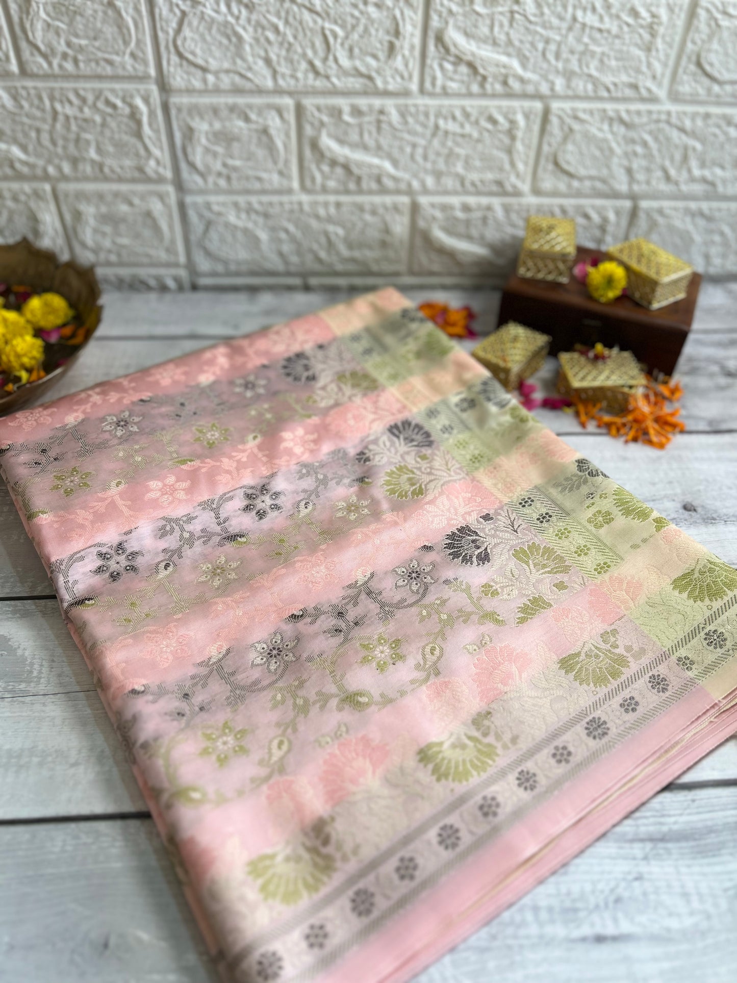 Banarasi Silk Blend Pashmina design Saree