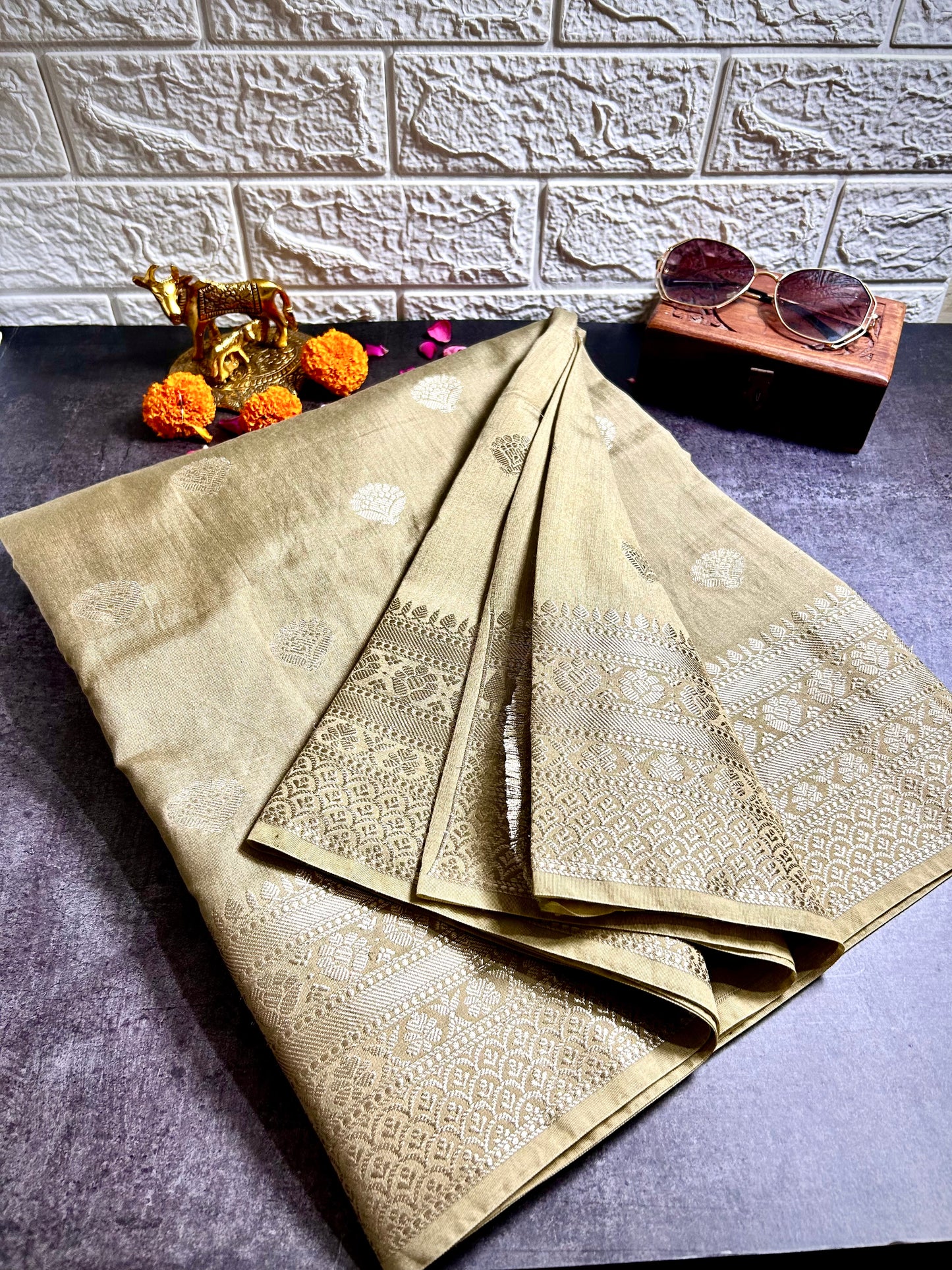 Banarasi Munga Cotton Saree