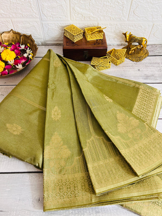 Munga Creepe Banarasi Saree